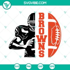Browns Football Half Player SVG Image, Browns Team SVG Files, Half Football