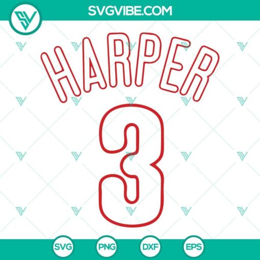 bryce harper 3 svg philadelphia phillies baseball svg png dxf eps vector clipart 9 mockup