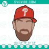 Bryce Harper Phillies baseball embroidery design file showcasing team logo and player, perfect for customization and fan creations.