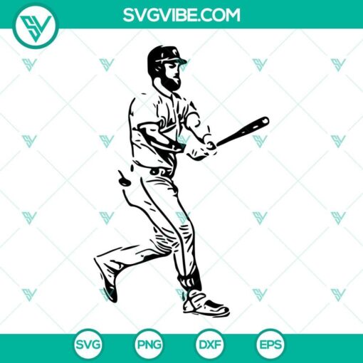 bryce harper svg baseball svg philadelphia phillies svg png dxf eps cut files 7 mockup