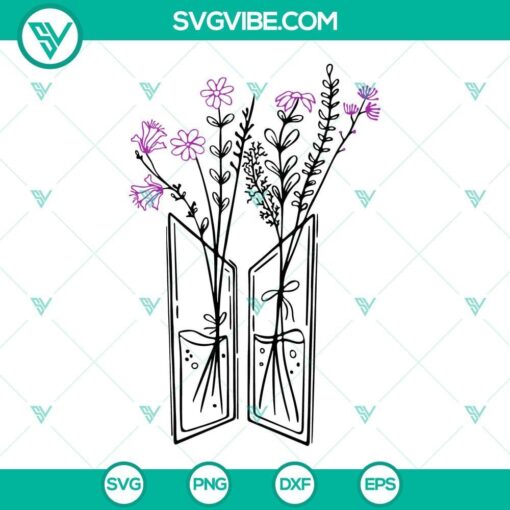 bts flower svg bangtan logo svg floral svg kpop svg png dxf eps cricut 10 mockup