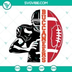 Football, Sports, SVG Files, Buccaneers Football Half Player SVG File, 1