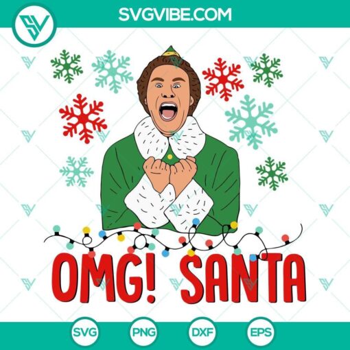 buddy the elf omg santa i know him svg funny christmas movie svg elf movie svg 4 mockup