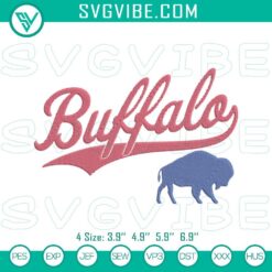Buffalo Bills football team logo embroidery design digital stitch file for machines, sports fan craft pattern.