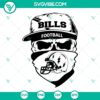 Buffalo Bills skull SVG files for football fans, SVG PNG DXF EPS cut files for crafting projects.