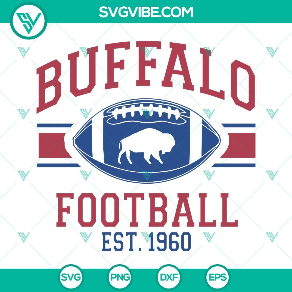 Football, Sports, SVG Files, Buffalo Football Est 1960 SVG Files, Go Bills SVG 1