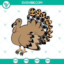 SVG Files, Thanks Giving, Buffalo Plaid Cheetah Leopard Print Turkey SVG Files, 11