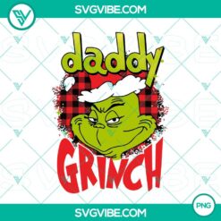 Buffalo Plaid Daddy Grinch PNG Download - Festive Dad Christmas design for digital use.