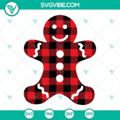 Buffalo Plaid Gingerbread Man SVG File, Ginger Man Christmas SVG Download PNG EPS DXF