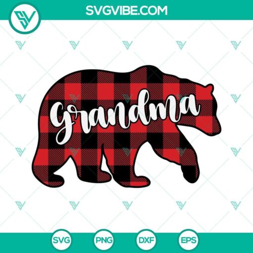 buffalo plaid grandma bear svg grandma svg grandma bear svg files mothers day svg png dxf eps cricut 10 mockup