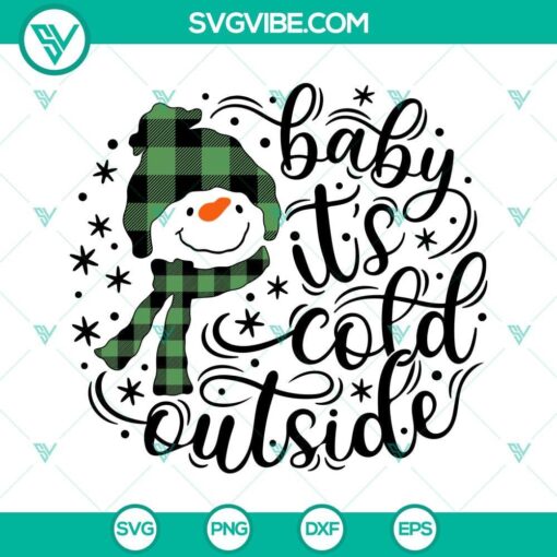 buffalo plaid snowman baby it s cold outside svg christmas svg png dxf eps cut files 6 mockup