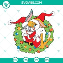 Bugs And Lola Wreath Christmas SVG File, Looney Tunes Christmas SVG Files