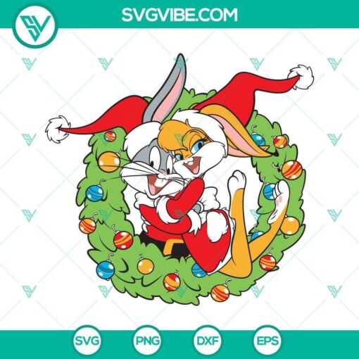 bugs and lola wreath christmas svg looney tunes christmas svg png dxf eps cut files 4 mockup