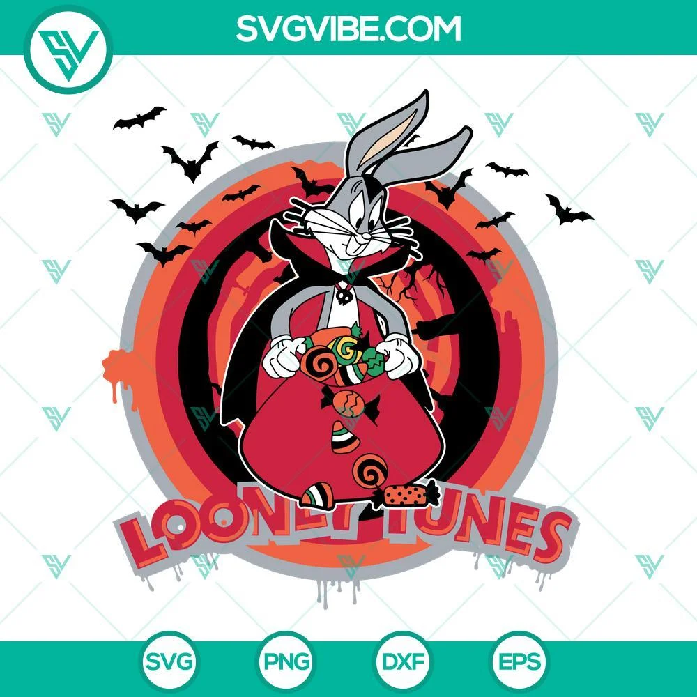 Disney, Halloween, SVG Files, Bugs Bunny Pumpkin Halloween SVG Images, Looney 1