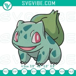 Anime Embroidery Designs, Embroidery Designs, Bulbasaur Embroidery Designs, 7