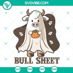 Halloween, SVG Files, Bull Sheet SVG Download, Cow Ghost Halloween SVG Files, 3