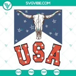 4th Of July, SVG Files, Bull Skull USA SVG Files, American Flag SVG Image, 2