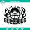 Bulldogs football design for Cricut and Silhouette with SVG, DXF, EPS, and PNG vector files, suitable for crafting projects.