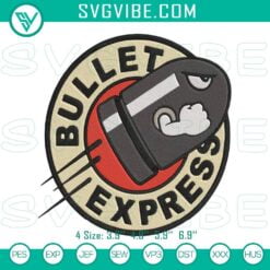 Embroidery Designs, Movies Embroidery Designs, Bullet Express Mario Logo 16