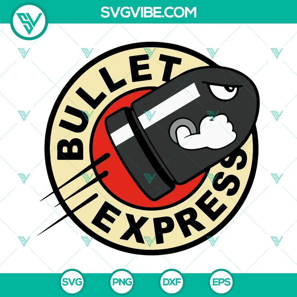 Movies, SVG Files, Bullet Express Super Mario SVG Files, Banzai Bills SVG File, 1