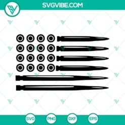 American, SVG Files, Bullet Flag SVG Images, American Flag Gun SVG File PNG DXF 15