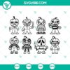 Bundle of horror movie characters with pumpkin heads, perfect for Cricut projects. SVG image files included.
