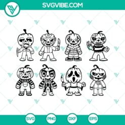 Halloween, SVG Files, Bundle Horror Movie Characters Pumpkin Heads SVG Images 10