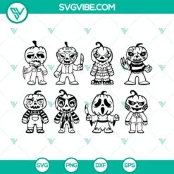 Halloween, SVG Files, Bundle Horror Movie Characters Pumpkin Heads SVG Images 2