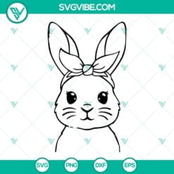 Easter, SVG Files, Bunny With Bandana Leopard Svg, Bunny with Heart Glasses Svg 4