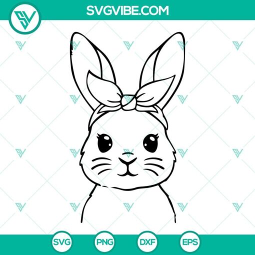 bunny bandana svg bunny face svg easter bunny svg rabbit svg easter svg 1 mockup