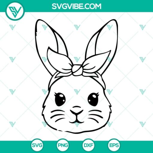 bunny bandana svg bunny face svg easter bunny svg rabbit svg easter svg 10 mockup