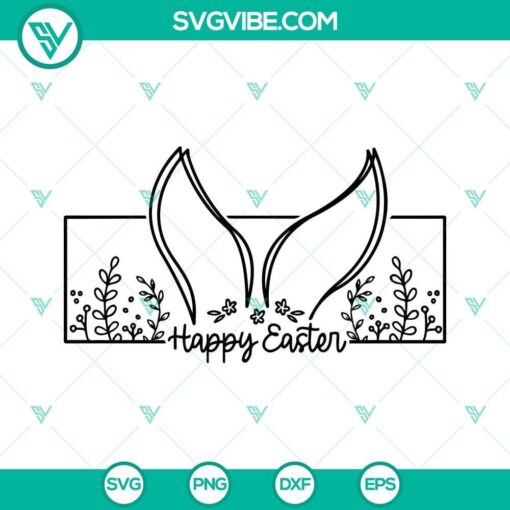 bunny ears wildflowers happy easter svg spring svg wildflowers svg bunny ears svg 1 mockup