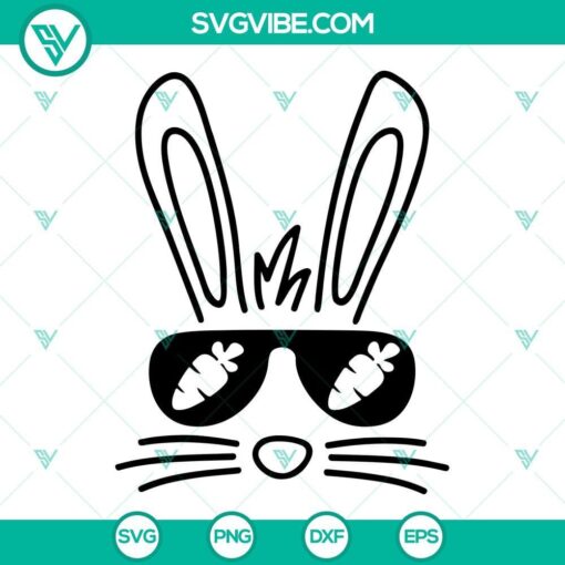 bunny easter svg bunny with sunglasses svg rabbit with carrots svg bunny face svg 7 mockup