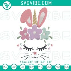 Easter Embroidery Designs, Embroidery Designs, Bunny Face Unicorn Easter Day 20