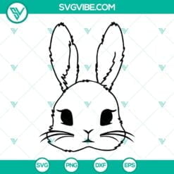 Easter, SVG Files, Bunny Heads With Bows SVG Download, Bunny Face SVG Files, 5