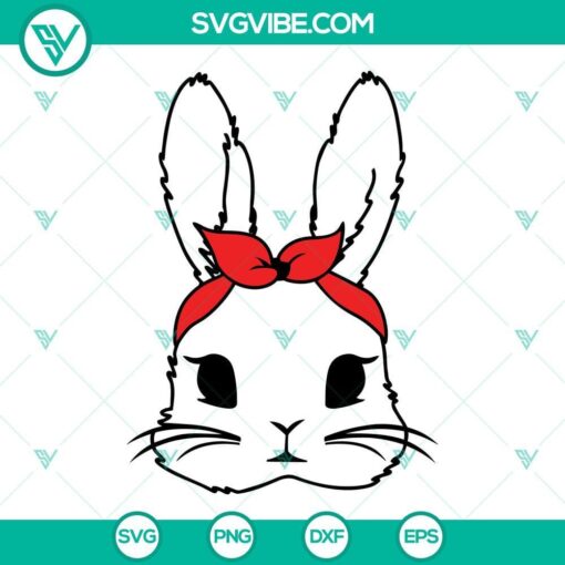 bunny face with bandana svg bunny svg bundle bunny face svg bunny bandana svg bunny svg rabbit svg 9 mockup