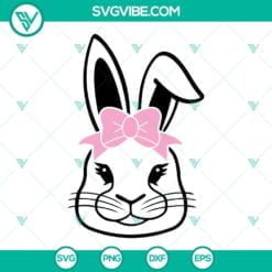 Easter, SVG Files, Bunny Heads With Bows SVG Download, Bunny Face SVG Files, 1