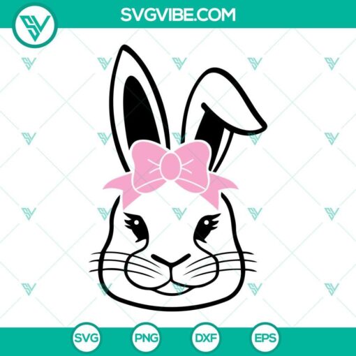 bunny heads with bows svg bunny face svg bunny ears svg bowtie svg easter bunny svg 7 mockup