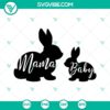 Cute Bunny Mom and Baby SVG images for bunny lovers, high-quality Bunny Mama and Baby SVG files for crafts, perfect for Easter or nursery decor.