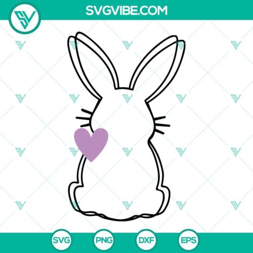 bunny outline svg easter bunny svg easter bunny with heart svg 10 mockup