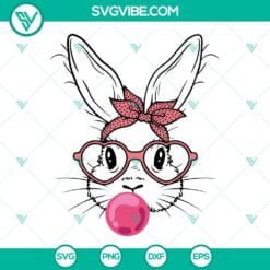 Easter, SVG Files, Bunny With Star Glasses SVG Download, Bunny With Glasses SVG 4