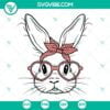 Easter, SVG Files, Bunny With Bandana Leopard Svg, Bunny with Heart Glasses Svg 14