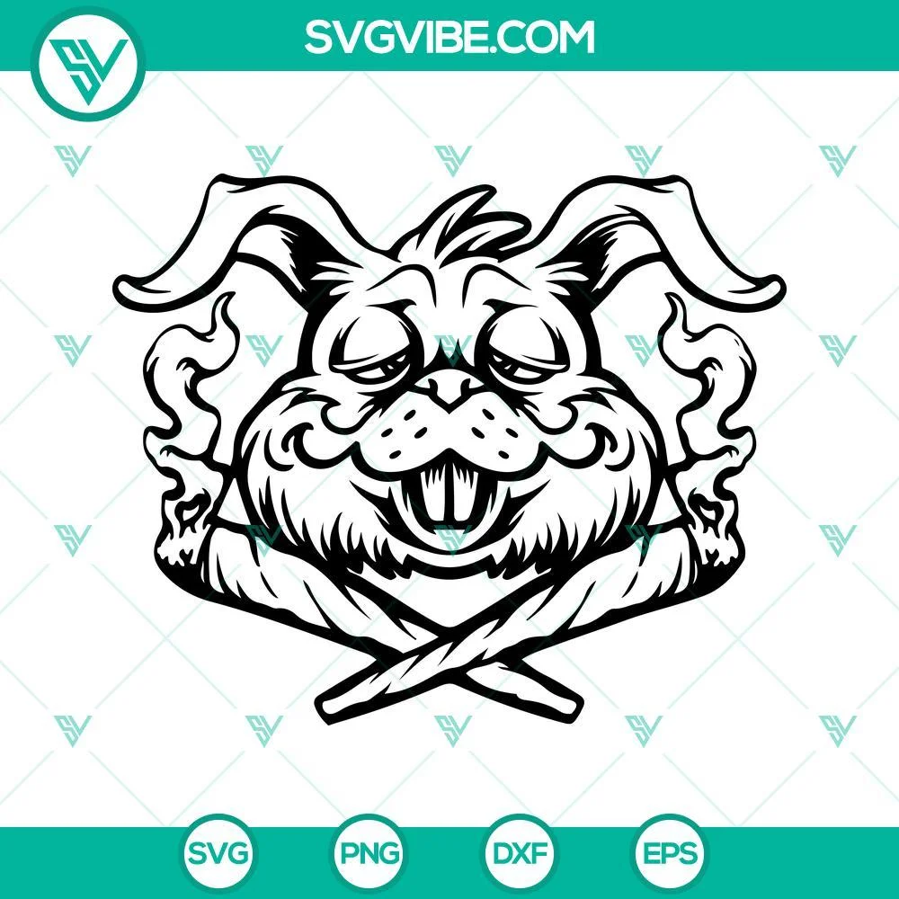 Cannabis, SVG Files, Bunny Smoking Weed SVG Download, Bunny Smoking Cannabis 1