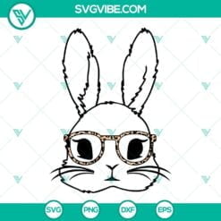 Easter, SVG Files, Bunny With Glasses SVG File, Bunny SVG Download, Bunny Face 15