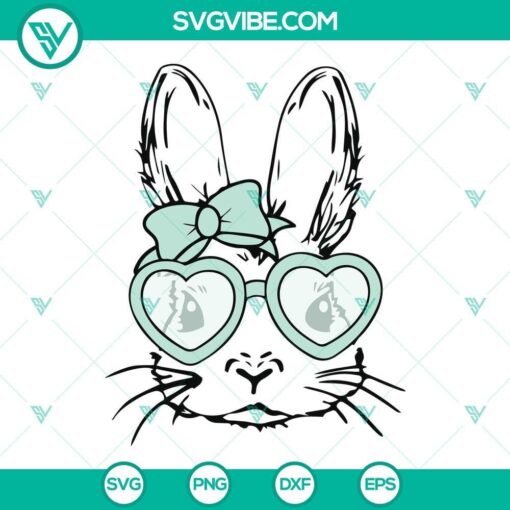 bunny with glasses svg bunny with heart glasses svg bundle easter bunny rabbit face svg 4 mockup