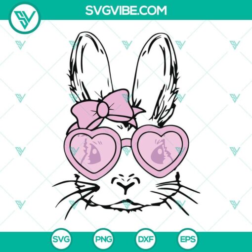 bunny with glasses svg bunny with heart glasses svg bundle easter bunny rabbit face svg 8 mockup