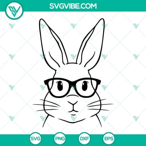 bunny with glasses svg easter bunny svg rabbit svg easter svg bunny svg bunny face svg 2 designs 5 mockup