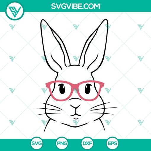 bunny with glasses svg easter bunny svg rabbit svg easter svg bunny svg bunny face svg 2 designs 6 mockup