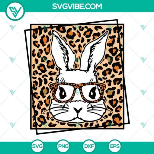 bunny with leopard glasses svg easter bunny leopard svg bunny with glasses svg rabbit glasses leopard svg 4 mockup