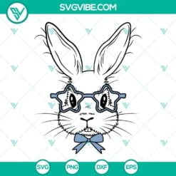 Easter, SVG Files, Bunny With Star Glasses SVG Download, Bunny With Glasses SVG 2